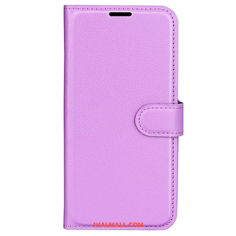 Fodral Oppo Reno 12f 5g Klassiskt Litchi Konstläder