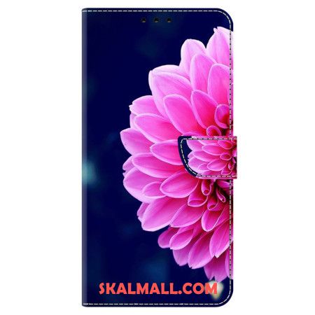 Fodral Samsung Galaxy A55 5g Rosa Blomma På Blå Bakgrund