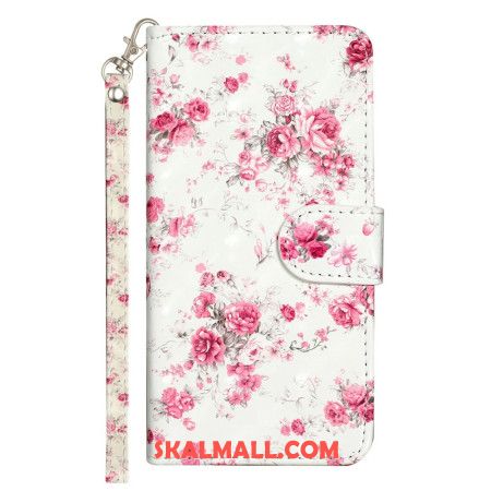 Fodral Xiaomi 14t Rosa Blommor Med Rem