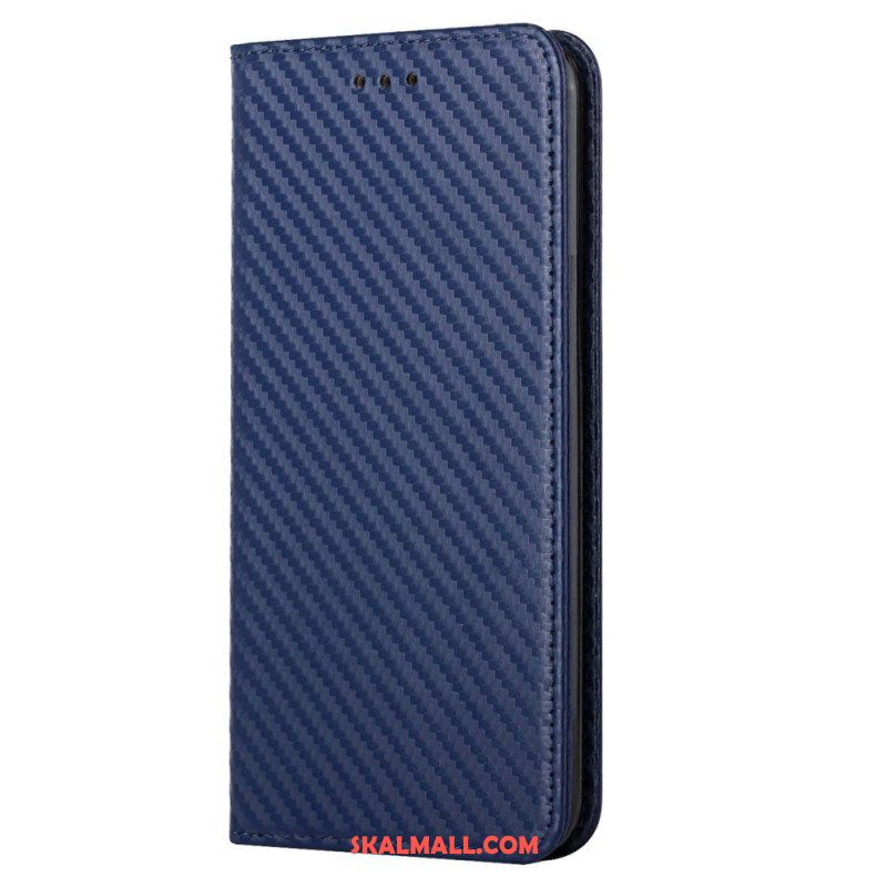 Folio-fodral Samsung Galaxy S23 5G Med Kedjar Läderfodral Strappy Carbon Fiber Style