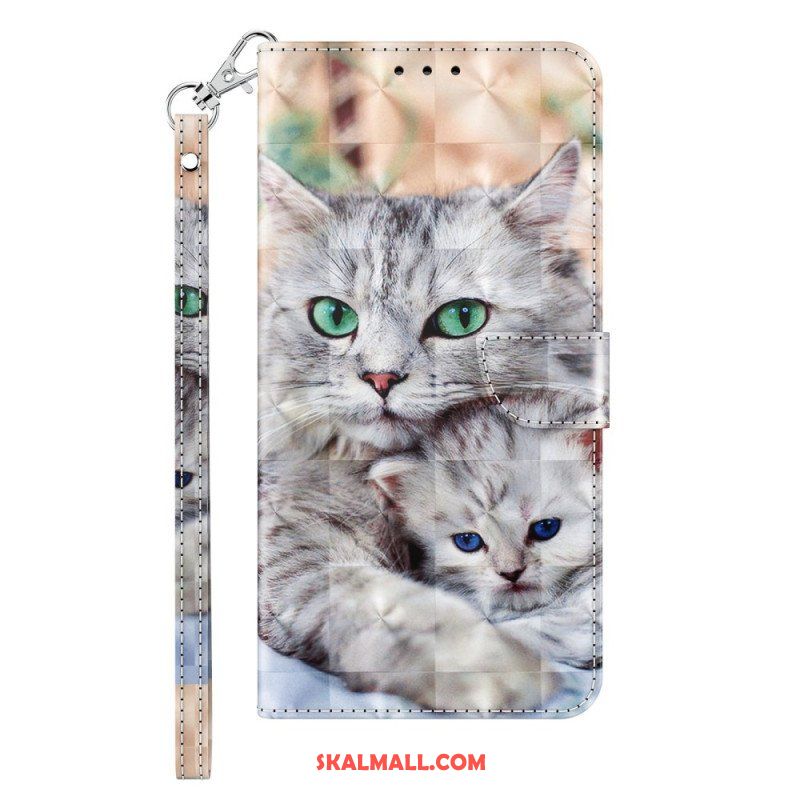 Folio-fodral iPhone 14 Med Kedjar Endast Thong Cats