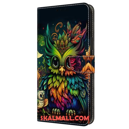 Läderfodral Samsung Galaxy A16 5g Telefonfodral Färgglad Uggla