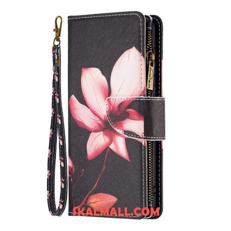 Läderfodral Xiaomi Redmi Note 13 5g Telefonfodral Lotus Strap Wallet