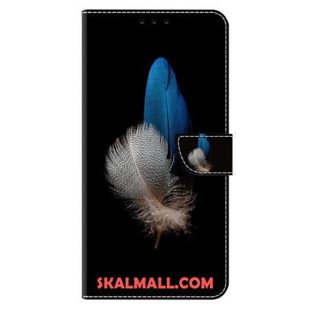 Läderfodral Xiaomi Redmi Note 13 5g Telefonfodral Två Fjädrar