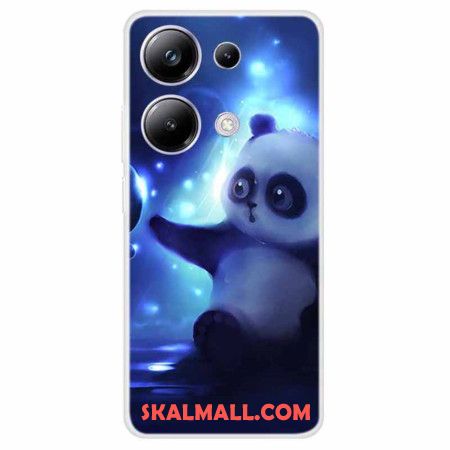 Skal För Xiaomi Redmi Note 13 Pro 4g Panda På Blå Bakgrund