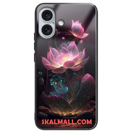 Skal För iPhone 16 Plus Lotus Rose Härdat Glas