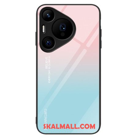 Skal Huawei Pura 70 Pro Rosa Och Blå Gradient Härdat Glas