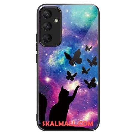 Skal Samsung Galaxy A55 5g Telefonfodral Katt Och Fjärilar I Härdat Glas