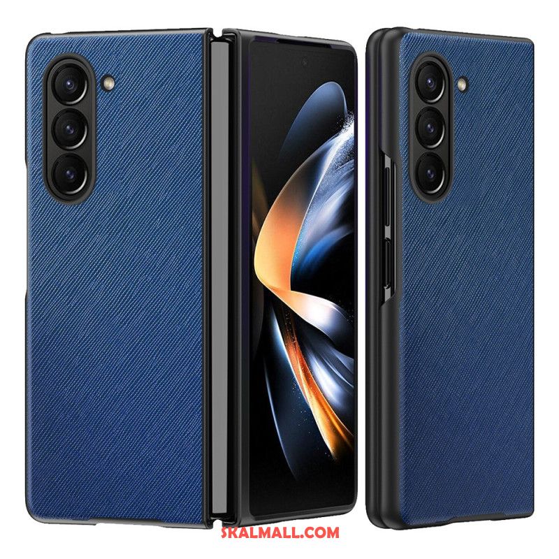 Skal Samsung Galaxy Z Fold 5 Telefonfodral Läderstil Med Vävd Effekt