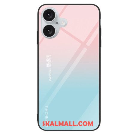 Skal iPhone 16 Gradient Härdat Glas Rosa Blå