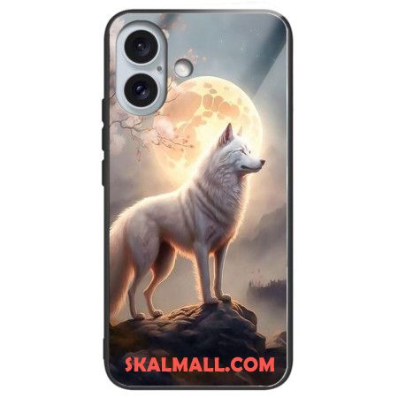 Skal iPhone 16 Plus Telefonfodral Moonlight Wolf Härdat Glas