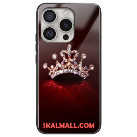 Skal iPhone 16 Pro Max Telefonfodral Diamantkrona Av Härdat Glas