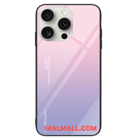 Skal iPhone 16 Pro Max Telefonfodral Rosa Lila Gradient Härdat Glas