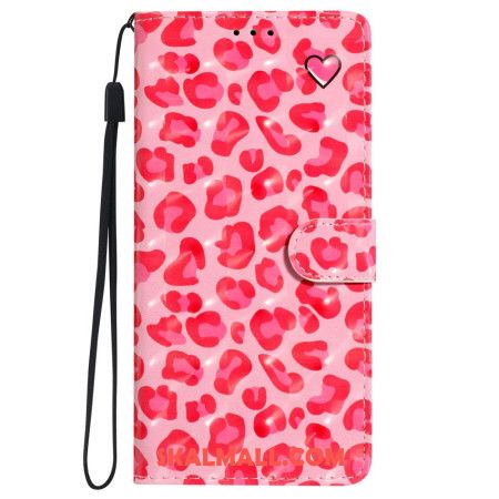 Skyddsfodral iPhone 16 Plus Rosa Leopardtryck Med Rem