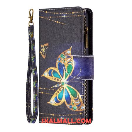 Skyddsfodral iPhone 16 Pro Max Rhinestone Butterflies Wallet